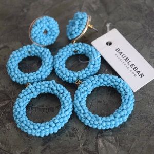 Blue Beaded BaubleBar Earrings